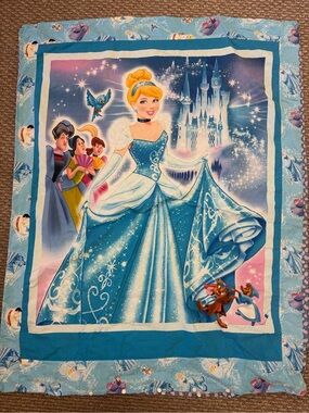 Disney Cinderella Toddler Bed Duvet Cover Quilt Cotton flannel Handmade 36x46